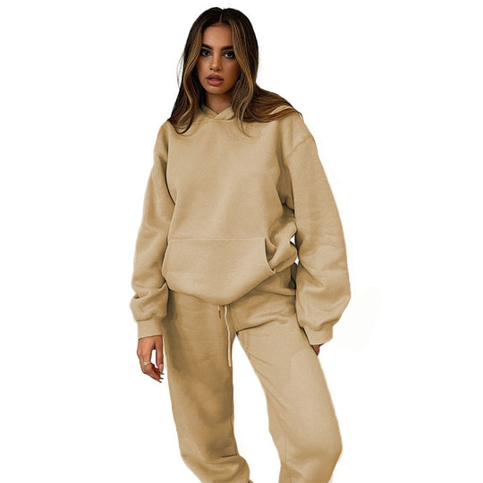 Damen nan lässiges Oversize-Kapuzenloungewear-Set mit fleecegefüttertem Hoodie und hochgeschnittener Jogginghose Shop Nory