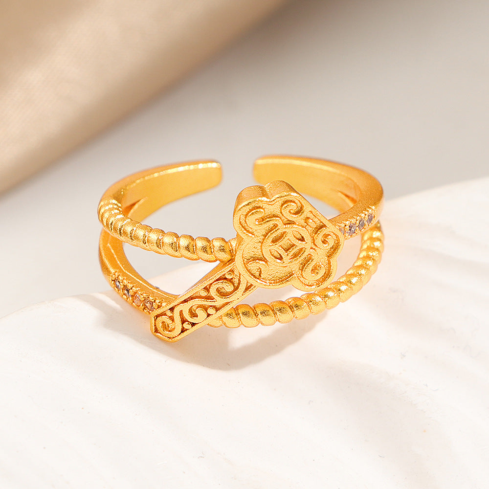 Damen Eleganter Durchbrochen-Ring Shop Nory