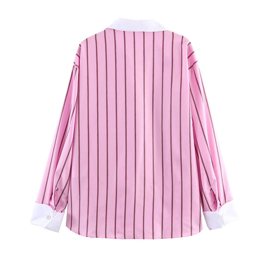 Damen nan oversized Hemd mit Kontrastkragen und Manschetten Shop Nory