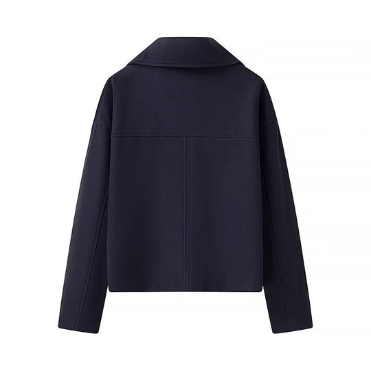 Damen Kurzer Zweireihiger Boxy-Peacoat aus Wollmix mit weitem Revers Shop Nory