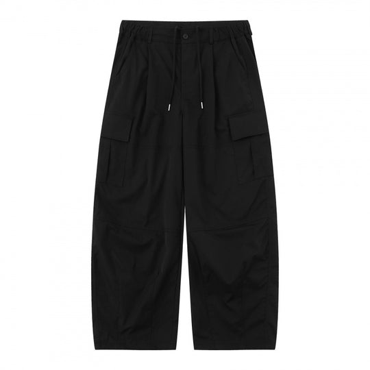 Herren Locker geschnittene Cargo-Hose mit hohem Bund, Kordelzug und aufgesetzten Klappentaschen Shop Nory