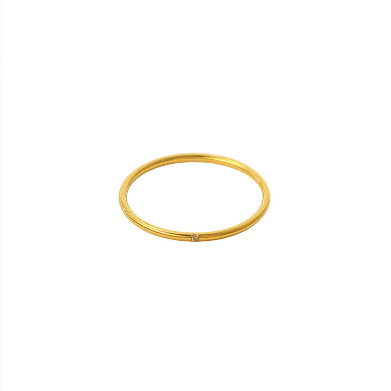 Damen feiner Ring mit minimalistischem Zirkonia Akzent Shop Nory