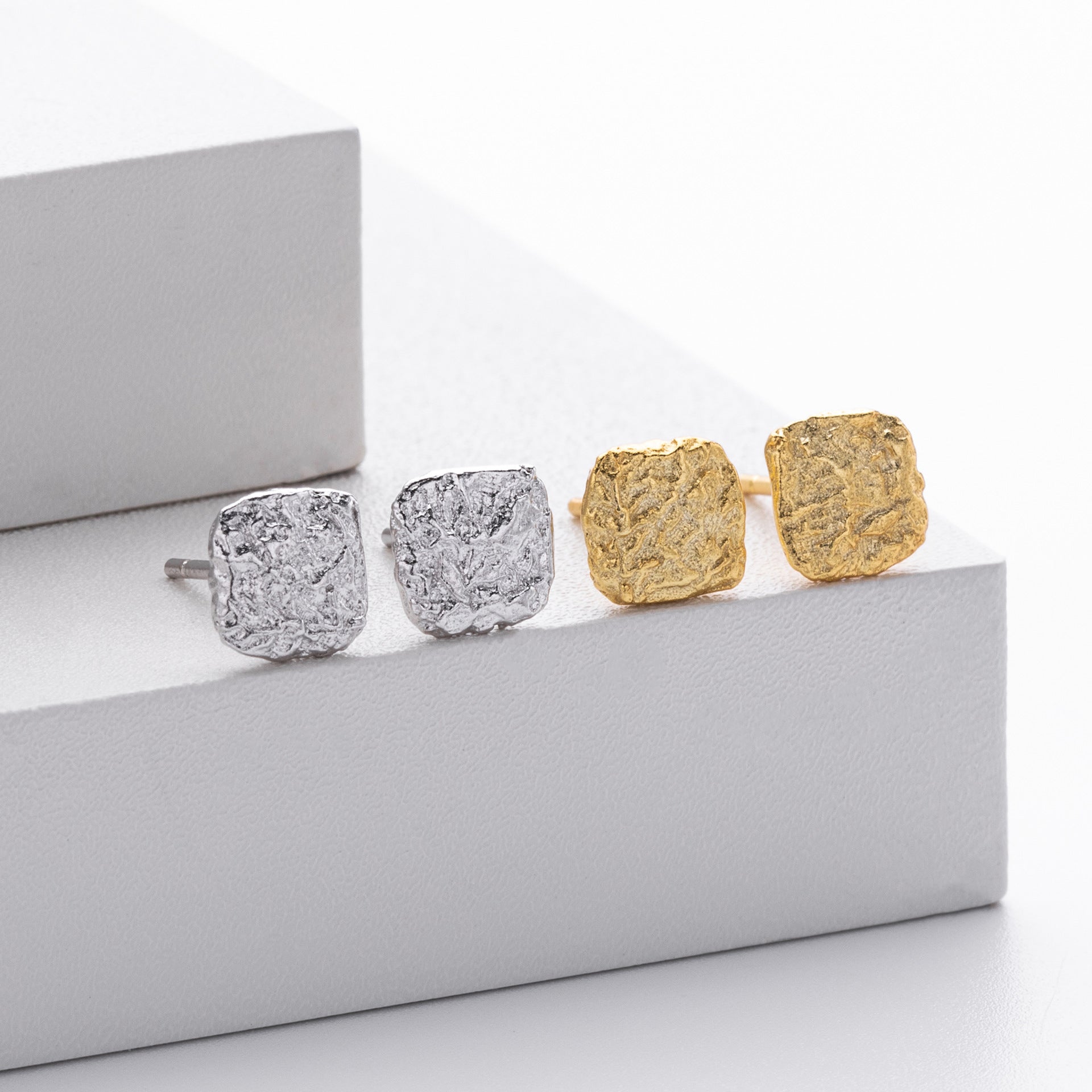 Damen Ohrringe im modernen, strukturierten Design aus 925 Sterling Silber Shop Nory