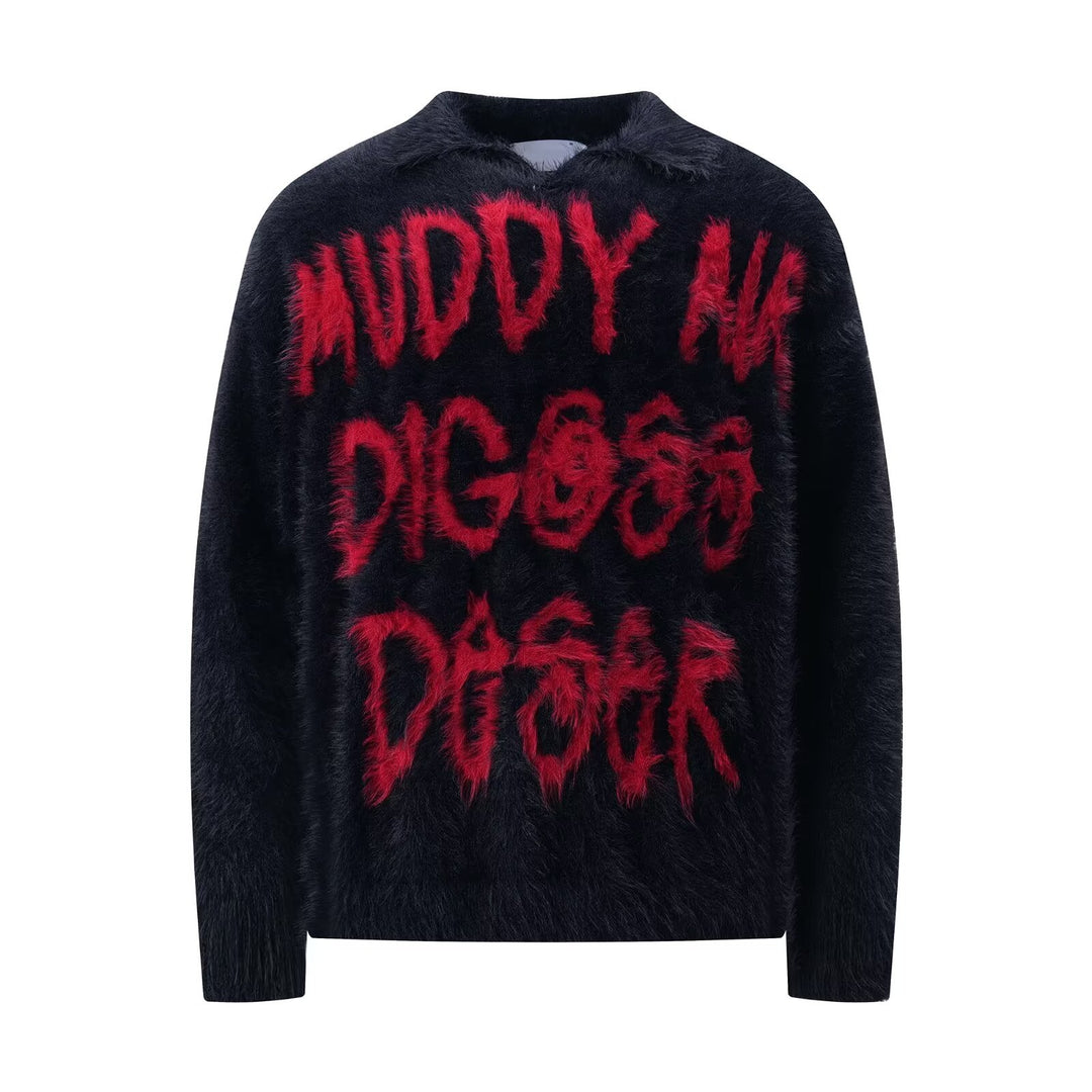 Damen Modischer Pullover mit einzigartigem Schriftzug Shop Nory