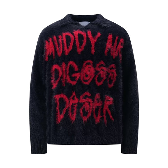 Damen Modischer Pullover mit einzigartigem Schriftzug Shop Nory