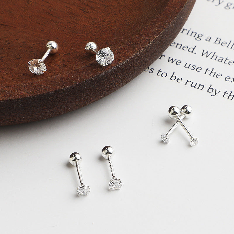 Minimalistische Ohrpiercing Stecker Aus Chirurgenstahl mit Zirkonia