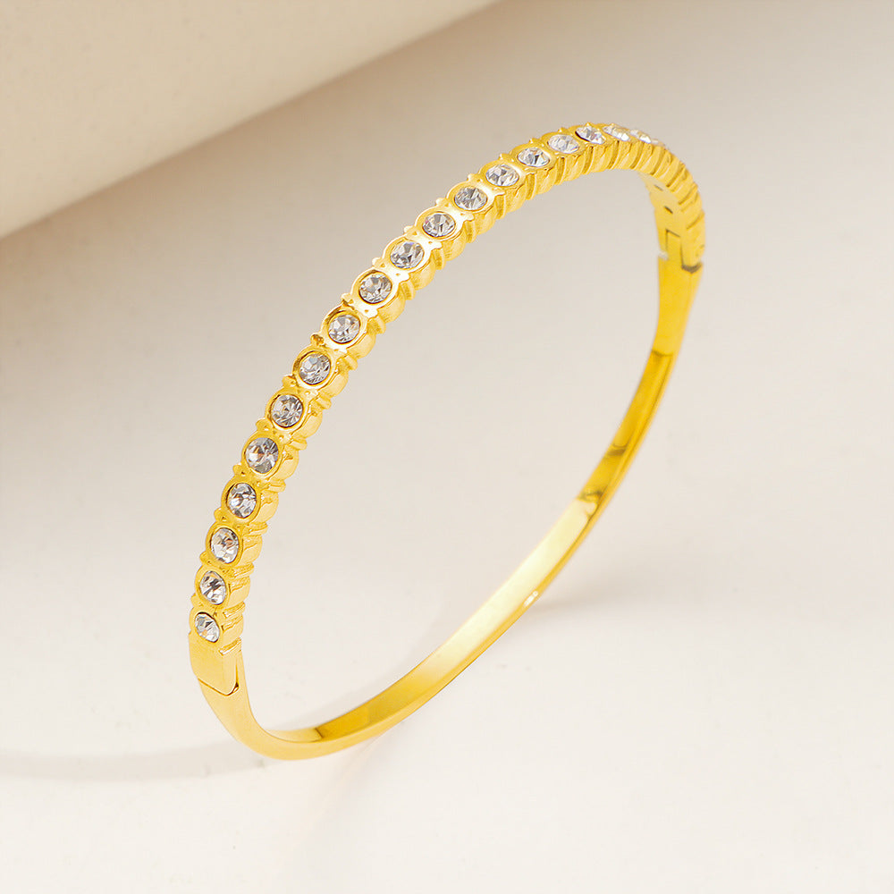 Frauen Elegante Goldplattierte Funkelnde Armband Shop Nory