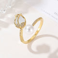 Damenring mit floralen Akzenten und edler Perle Shop Nory