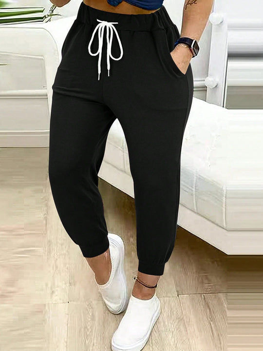 Damen Lässige Jogginghose mit Kordelzug, elastischem Komfortbund und schmalem Bündchen Shop Nory