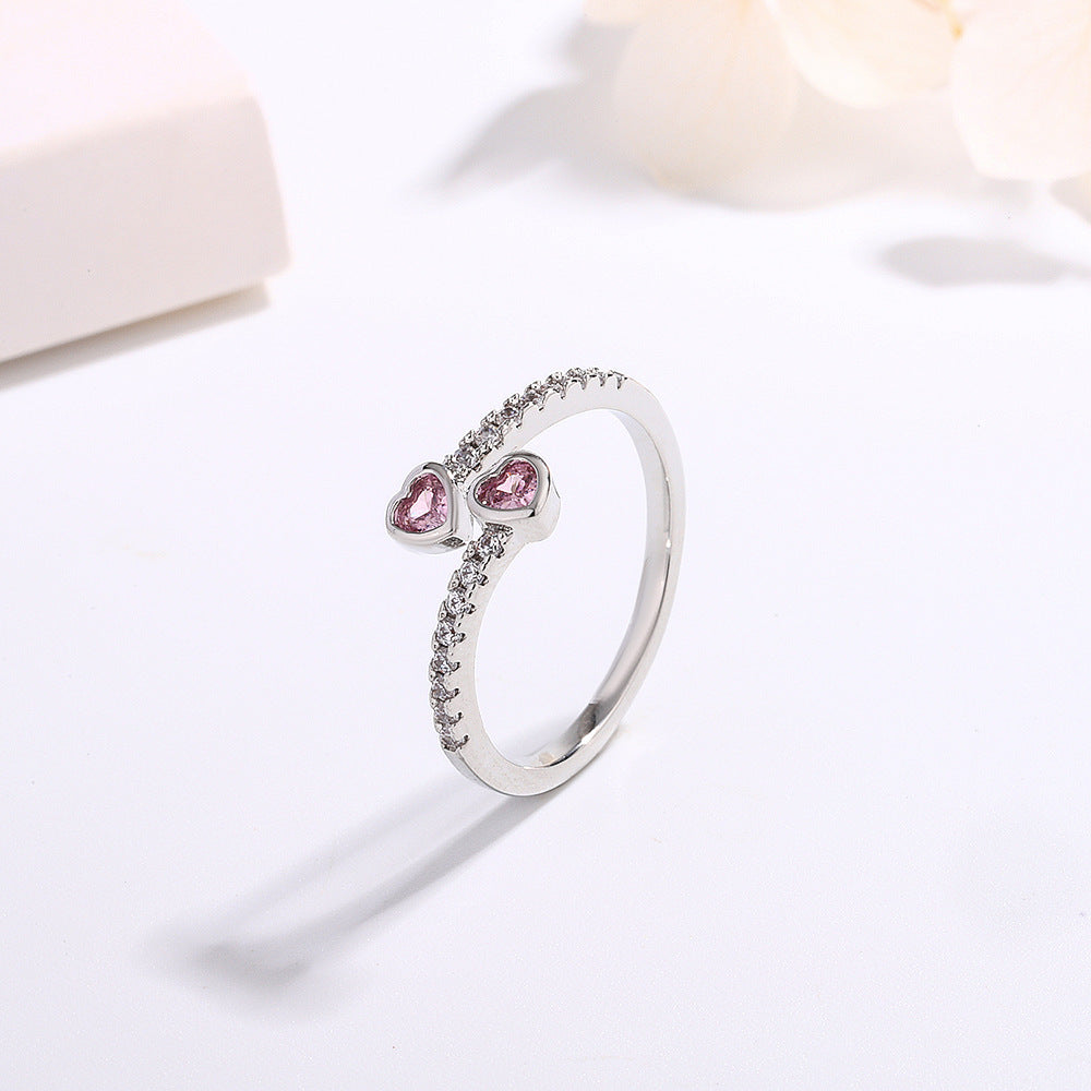 Damen herzförmiger Schmuckring mit funkelnden Zirkonia Shop Nory