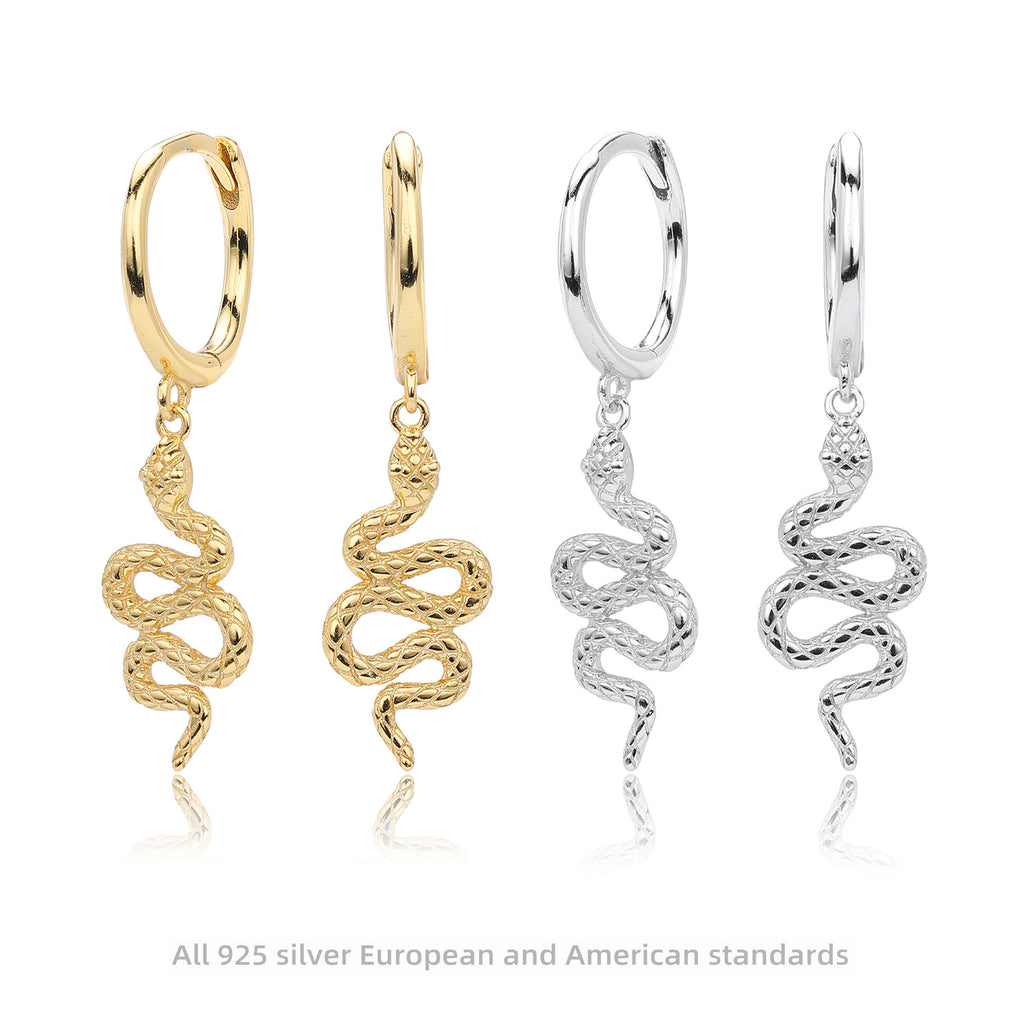 Damen Ohrhänger mit schlangenförmigem Design aus hochwertigem 925 Sterling Silber Shop Nory