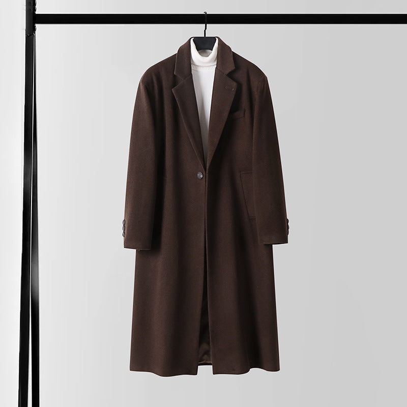Herren Taillierter Wollmix-Longcoat mit Schalkragen und Ein-Knopf-Verschluss Shop Nory