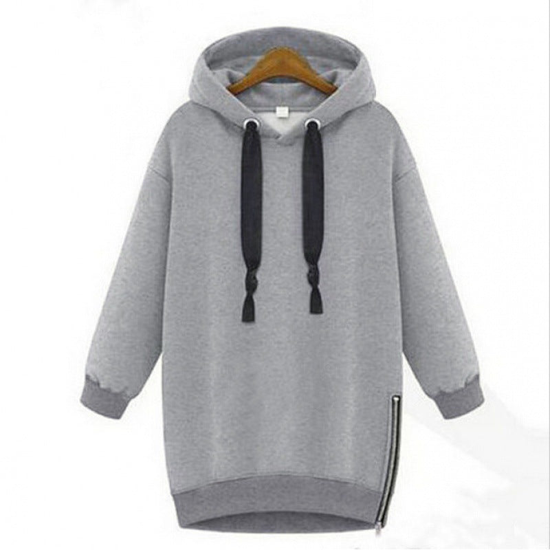 Damen Oversize Kapuzenpullover mit seitlichem Reißverschluss Shop Nory