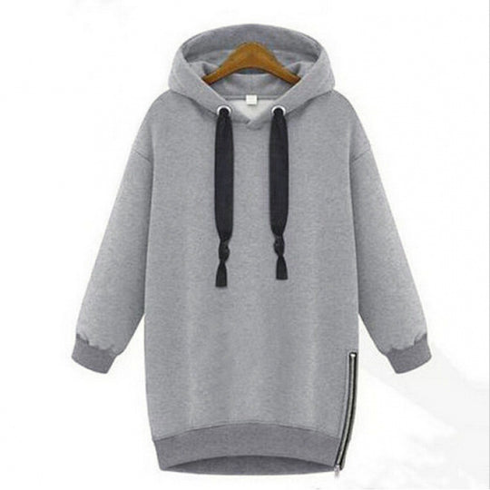 Damen Oversize Kapuzenpullover mit seitlichem Reißverschluss Shop Nory