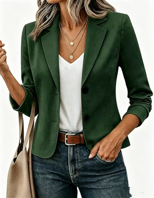 Damen nan taillierter Kurzblazer mit dekorativen Knöpfen und dreiviertelärmeln Shop Nory