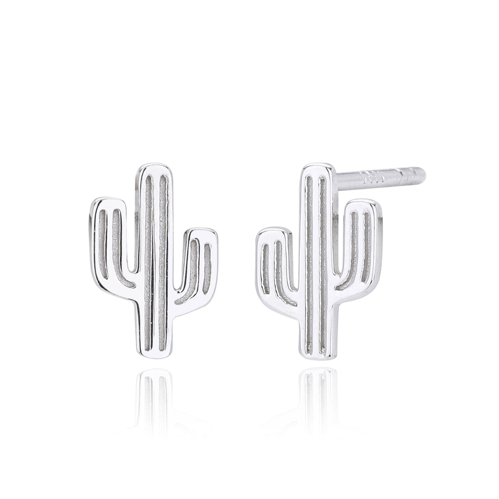 Damen Ohrstecker im stilvollen Kaktusdesign aus 925 Sterling Silber Shop Nory