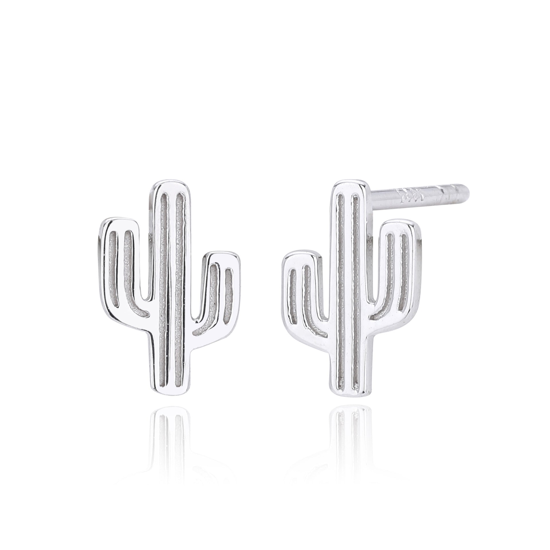 Damen Ohrstecker im stilvollen Kaktusdesign aus 925 Sterling Silber Shop Nory