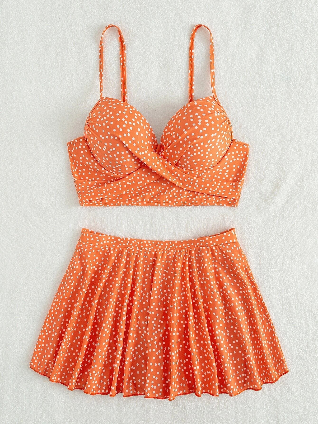 Damen Tankini-Set mit verspieltem Rock und gepolstertem Oberteil