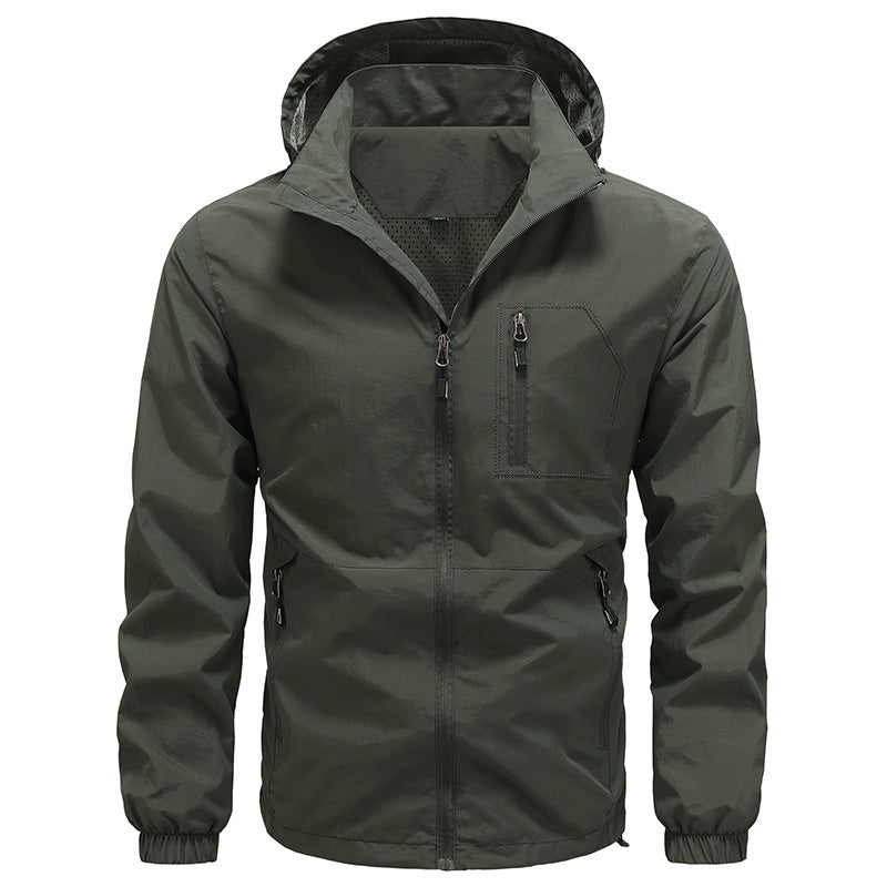 Herren Atmungsaktive ultraleichte Wind- und Regenjacke mit Mesh-Innenfutter und verdeckter Brusttasche Shop Nory