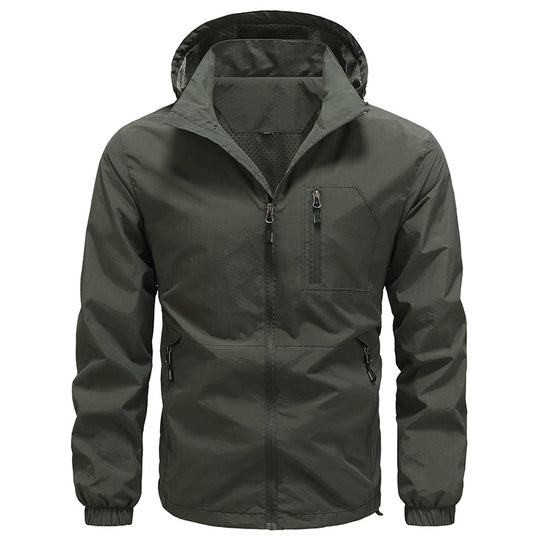Herren Atmungsaktive ultraleichte Wind- und Regenjacke mit Mesh-Innenfutter und verdeckter Brusttasche Shop Nory