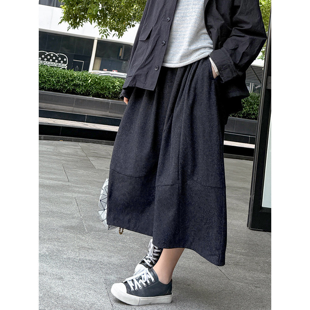 Damen Eleganter Midirock mit lässigem Schnitt Shop Nory