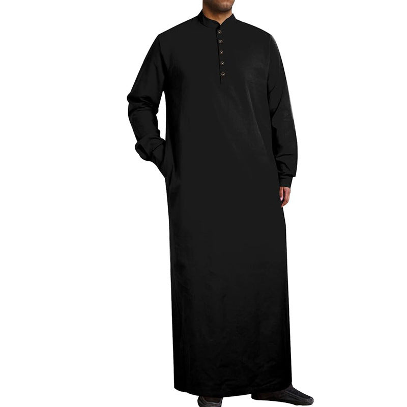 Herren moderner Kaftan mit Knopfleisten-Design und weichem Baumwollmaterial Shopnory
