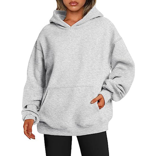 Damen nan Oversize Kapuzenpullover aus weicher Baumwollmischung mit Kängurutasche Shop Nory