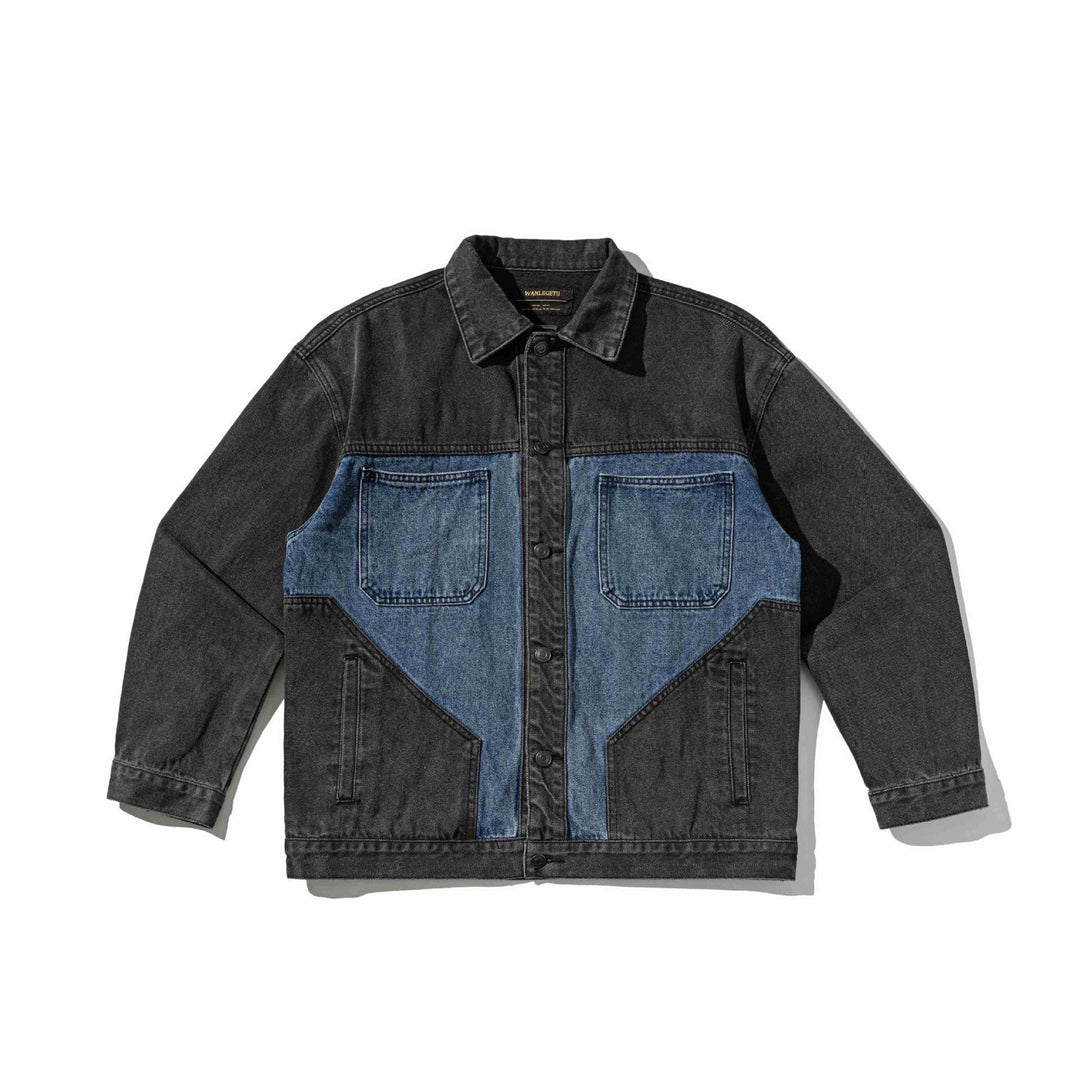 Unisex Denim-Workwear-Overshirt im kastigen Schnitt mit kontrastierten Brusttaschen Shop Nory