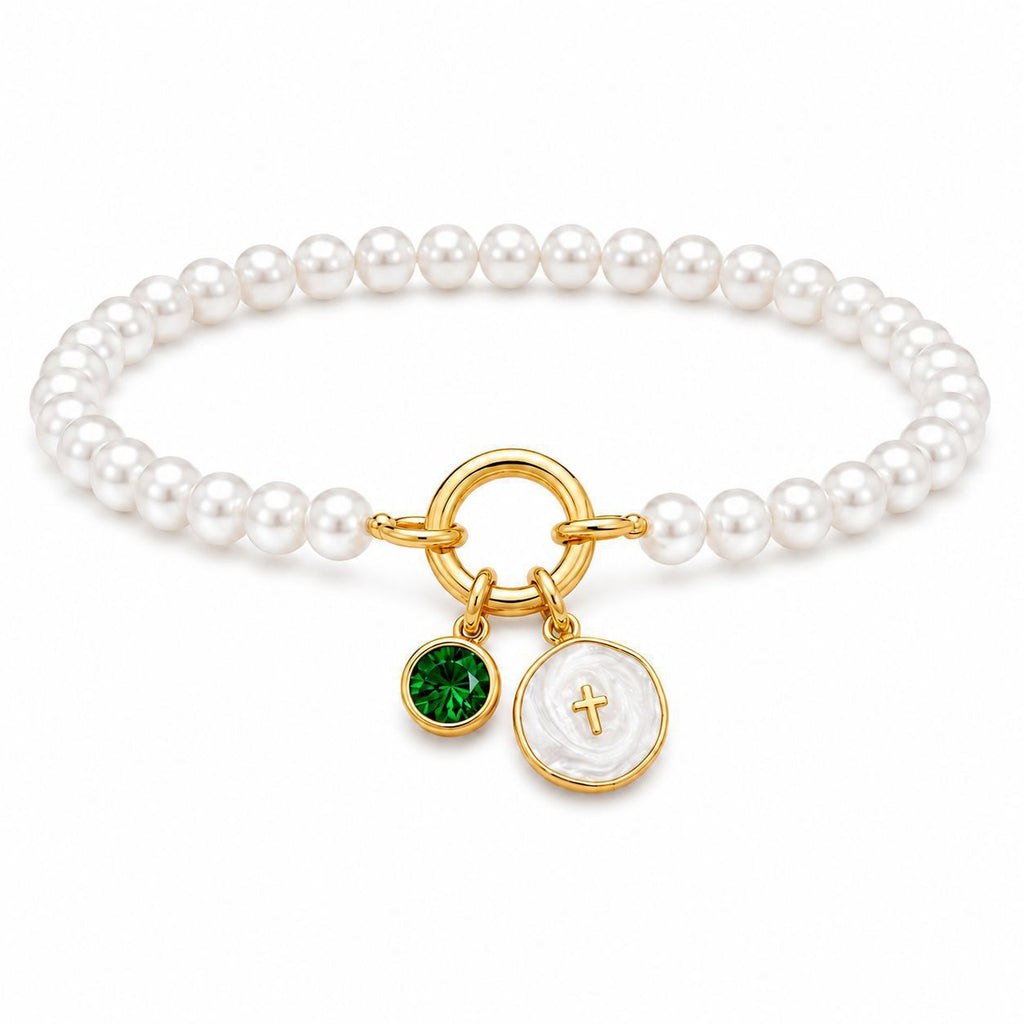 Damen Armband mit Perlen und charmanten Anhängern Shop Nory
