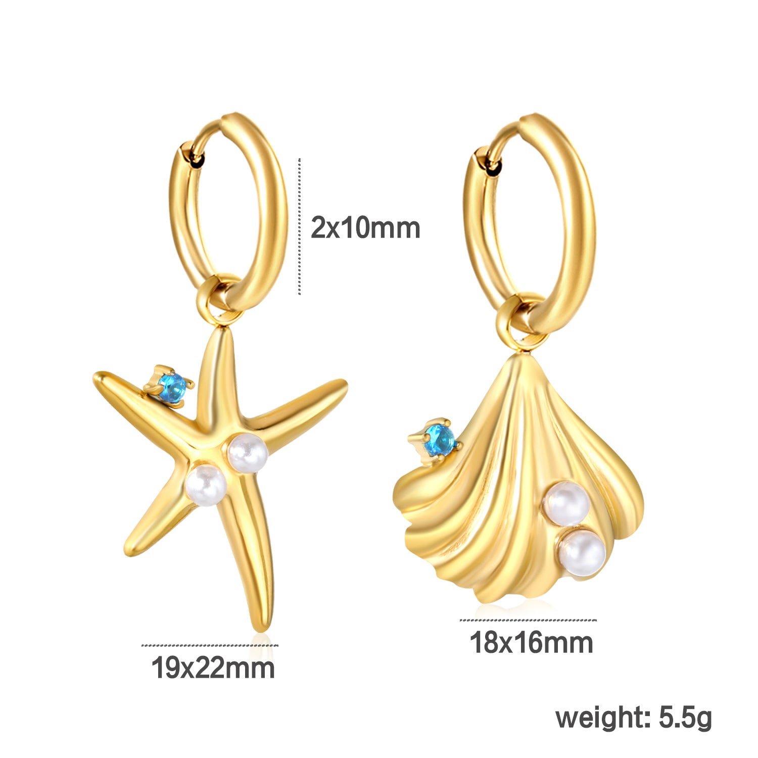 Damen Ohrstecker mit modernem geschwungenem Design Shop Nory