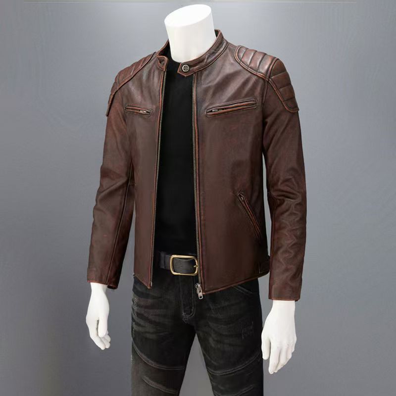 Herren Lederjacke im Fieldjacken-Schnitt mit aufgesetzten Brusttaschen Shop Nory