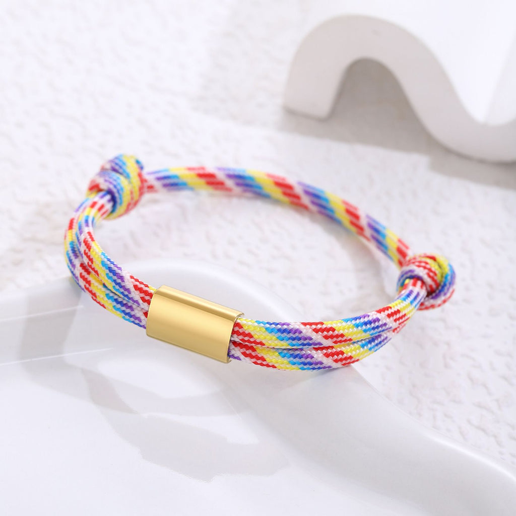 Damen geflochtenes Armband aus robustem Material mit goldener Akzentverschlus Shop Nory