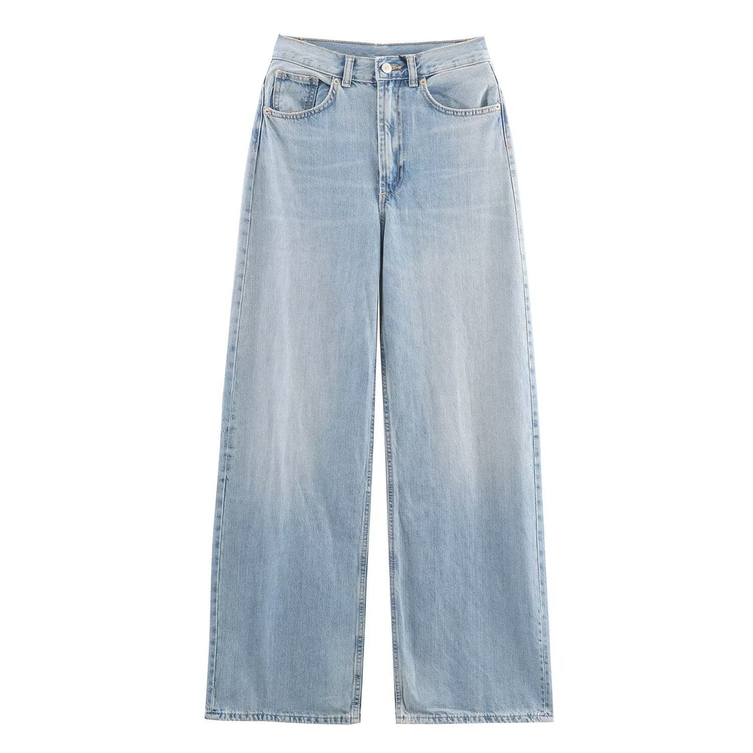 Damen Jeans mit hohem Bund und weitem Bein Shop Nory