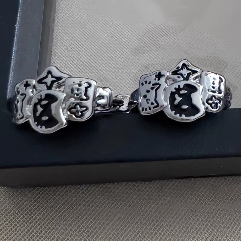 Damen Ring mit verspieltem Katzen- und Sternenmotiv Shop Nory
