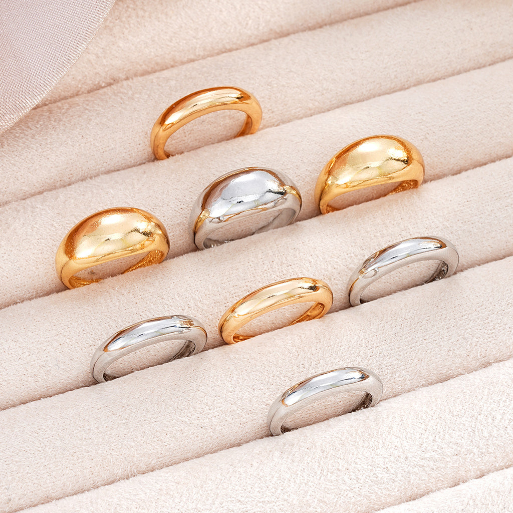 Damen modisches Ring-Set mit stilvollen organischen Formen Shop Nory