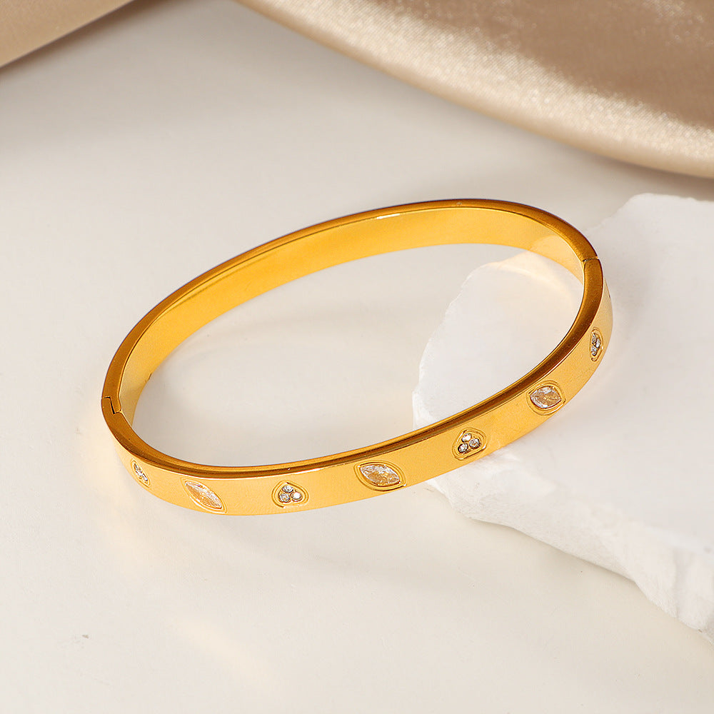 Damen elegante mit Kristallen besetzte Armreife Shop Nory