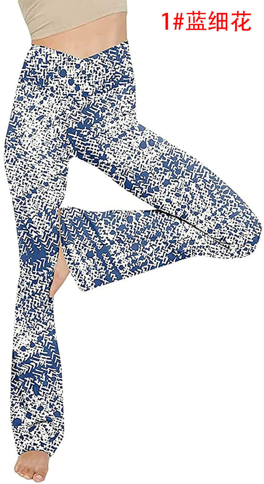 Damen Bootcut Yoga-Hose aus elastischem Material mit hohem Bund Shopnory