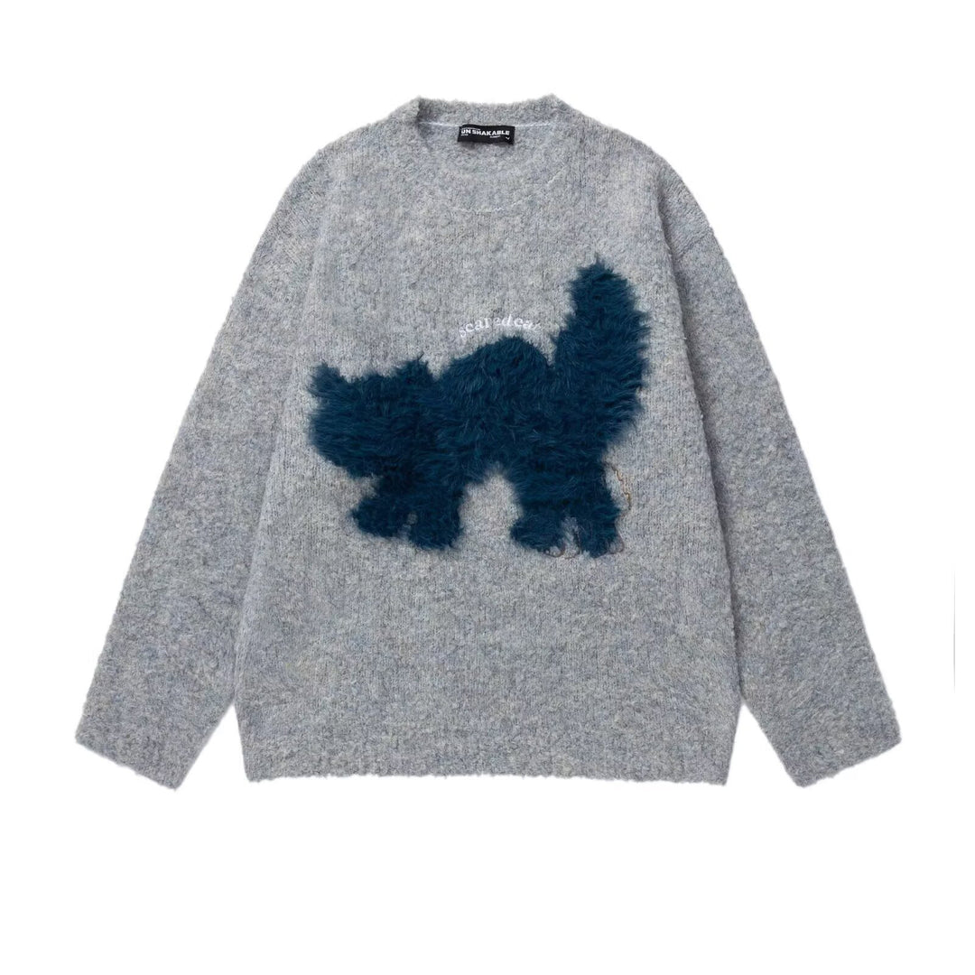 Damen Gemütlicher Pullover mit Effektgarn und Tiermotiv Shop Nory