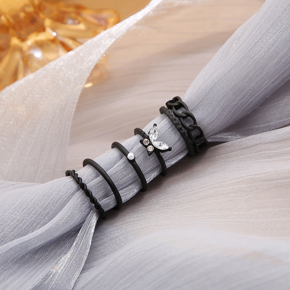 Damen Ring-Set mit elegantem Schmetterlingsdesign und luxuriösen Akzenten Shop Nory