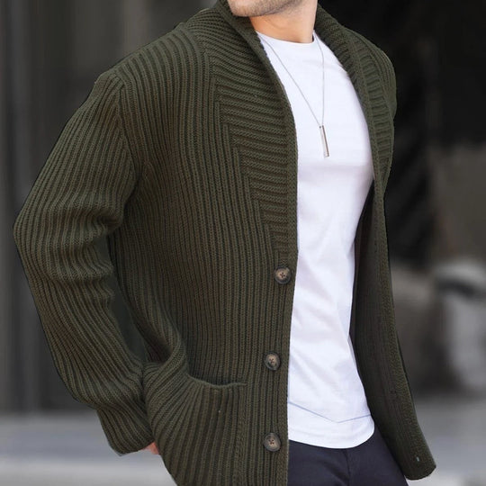 Herren Strickjacke mit tiefem Ausschnitt und knöpfen