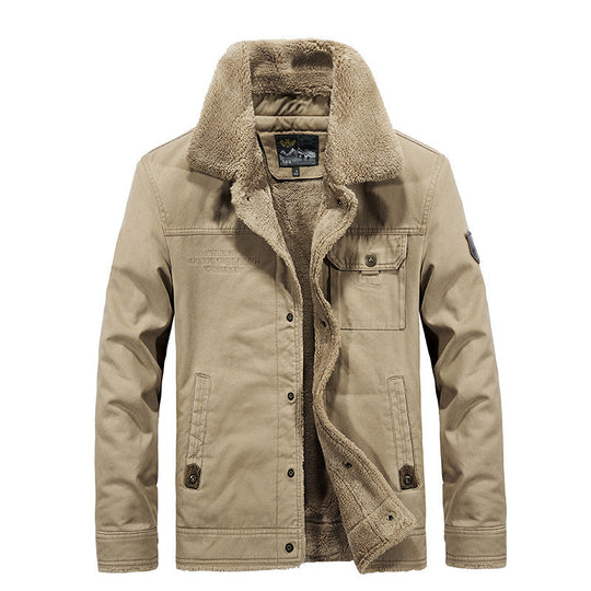 Herren Robust-Canvas-Fieldjacke mit Teddyfutter, Stehkragen und Utility-Taschen Shop Nory