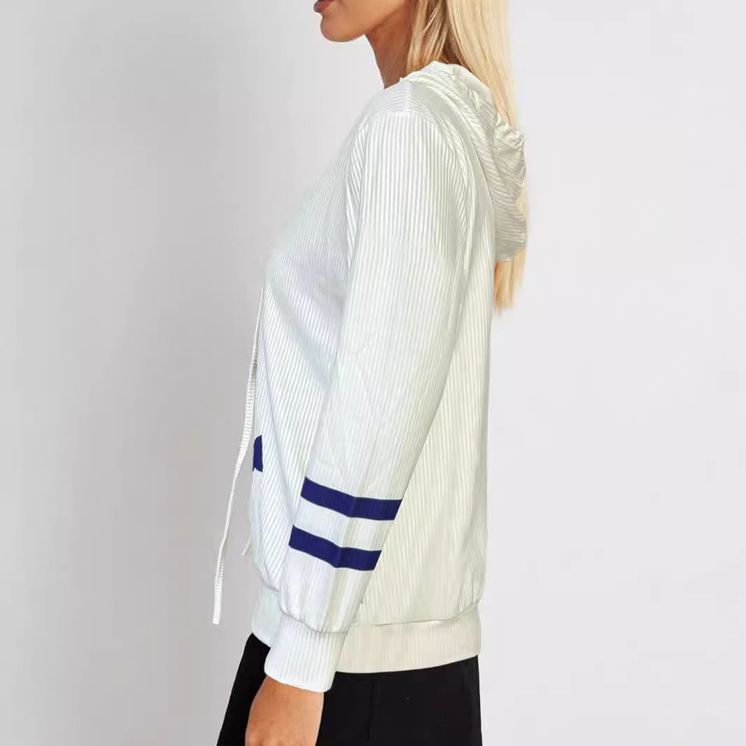 Damen Maritimes Kapuzen-Tunika-Shirt mit großem Ankerprint und Crinkle-Struktur Shop Nory