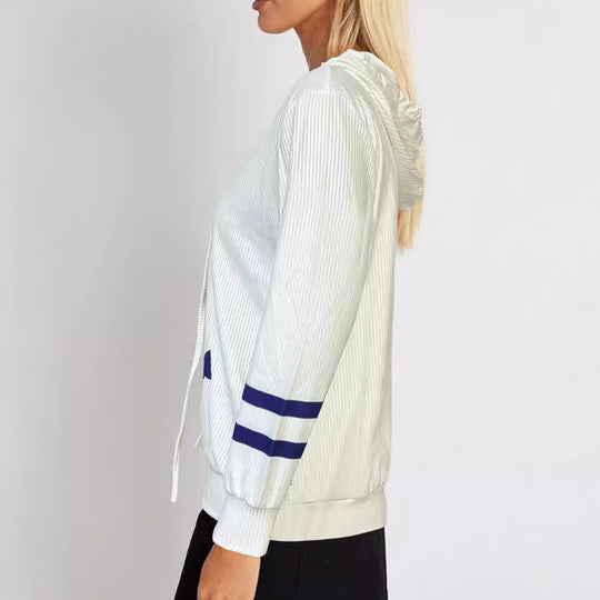 Damen Maritimes Kapuzen-Tunika-Shirt mit großem Ankerprint und Crinkle-Struktur Shop Nory