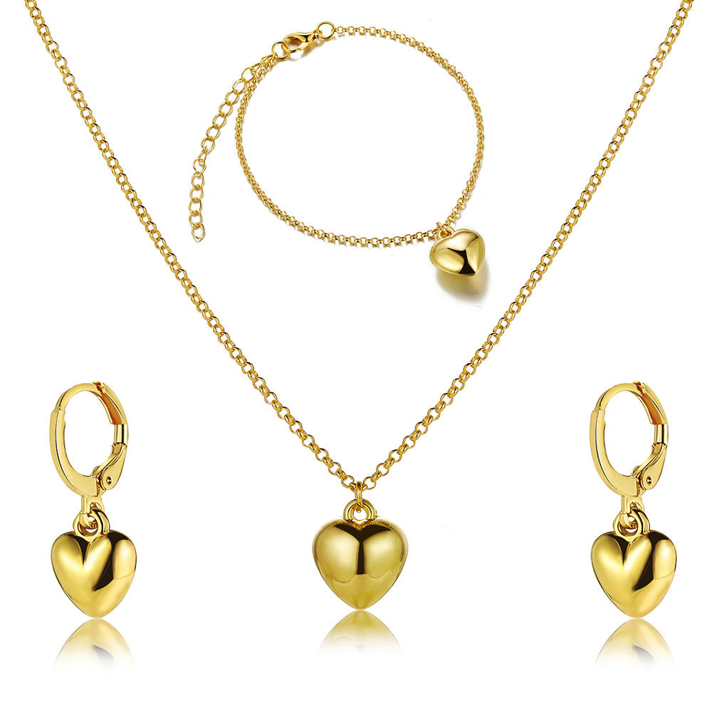 Damen Schmuckset mit herzförmigen Anhängern und zartem Kettendesign Shop Nory