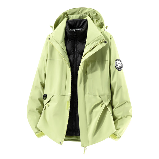 Herren zweilagiger Hardshell-Parka mit abnehmbarer Steppweste und technischer Kapuze Shop Nory