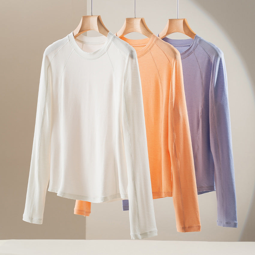 Damen Leichtes Longsleeve-Feinstrickshirt mit Raglanärmeln und Rundhalsausschnitt Shop Nory