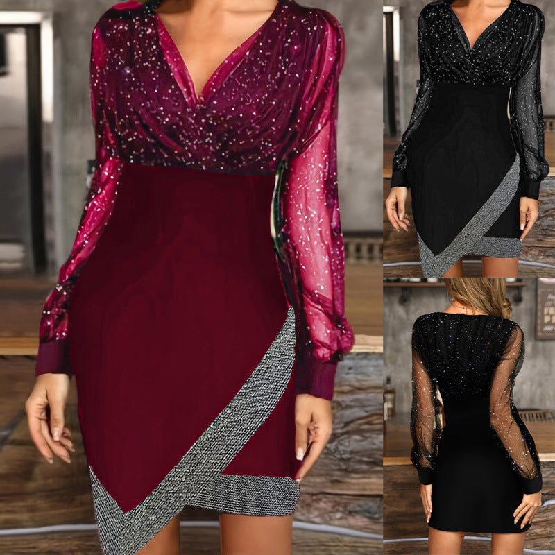 Damen Abendkleid mit Funkelnden Details und Elegantem Schnitt