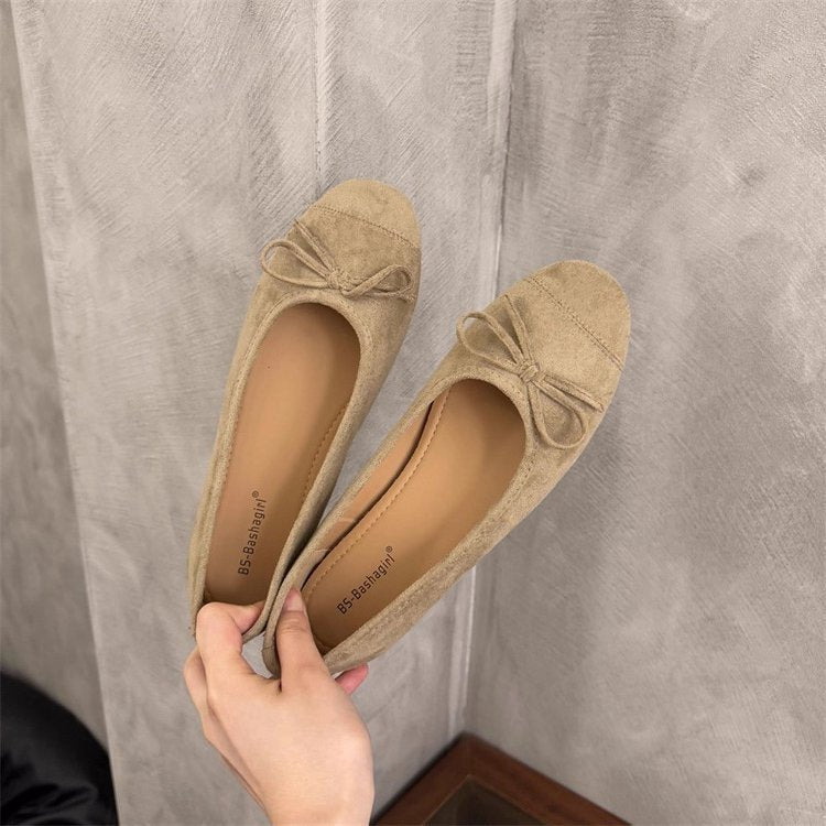 Damen Ballerina-Schuhe mit modischer Schleifenverzierung und komfortablem Fußbett