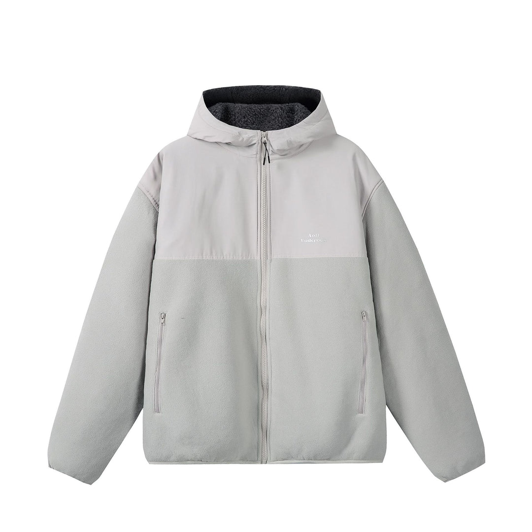 Unisex Fleece-Kapuzenjacke mit Teddyfutter, durchgehendem Reißverschluss und seitlichen Reißverschlusstaschen Shop Nory