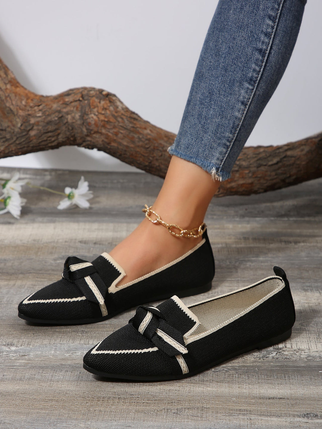 Damen Spangenballerinas mit Knötchen-Details und atmungsaktivem Obermaterial Shopnory